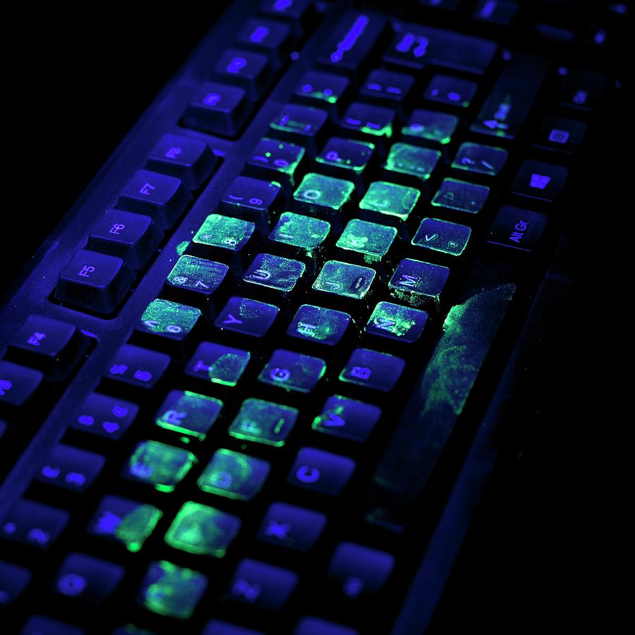 Germ infested keyboard keys